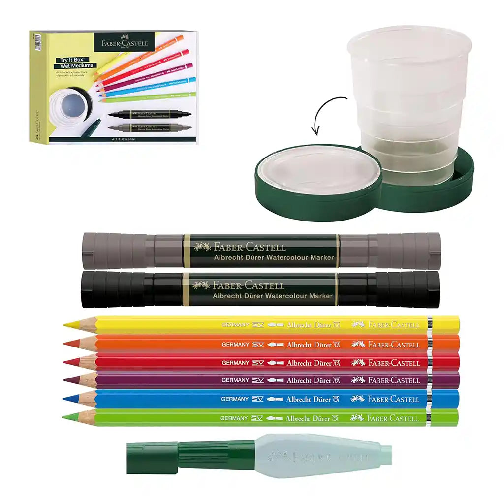 Faber-Castell Graphic Art Try It Box, Wet Mediums Set