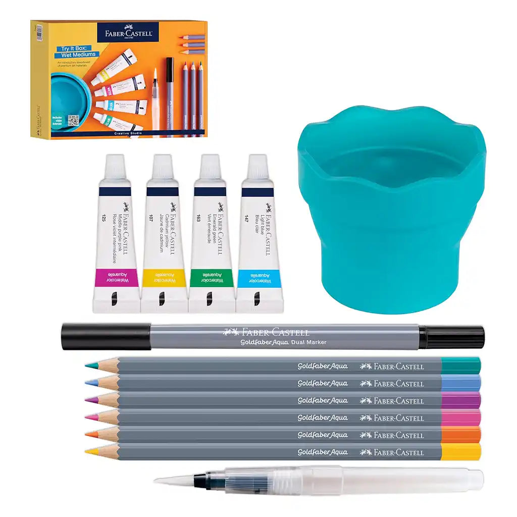 Faber-Castell Creative Studio Try It Box, Wet Mediums Set