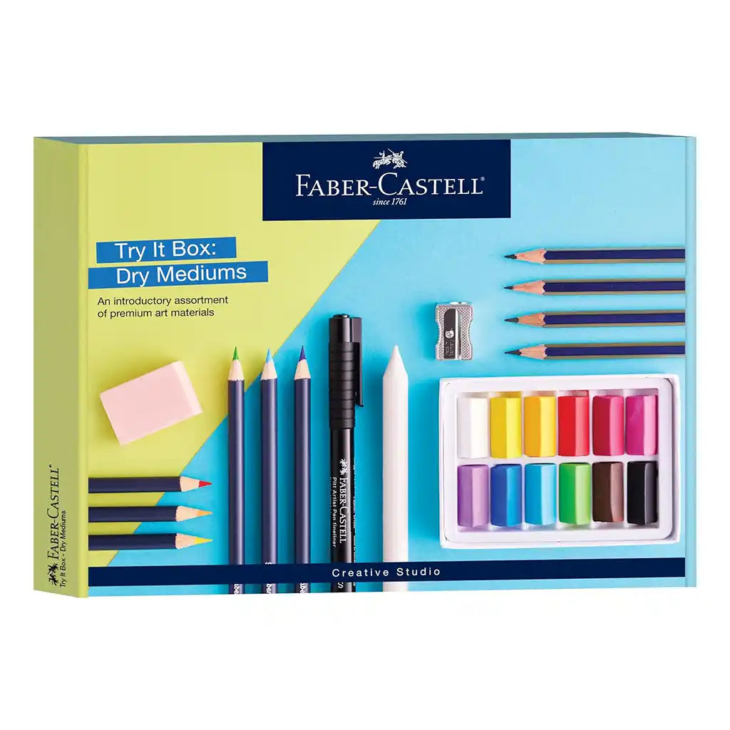 Faber-Castell Creative Studio Try It Box, Dry Mediums Set