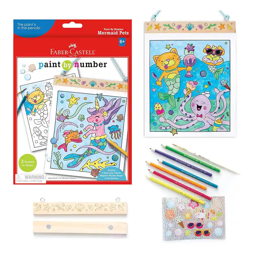Faber-Castell Paint By Number Mermaid Pets Wallart