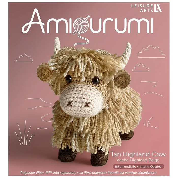 Leisure Arts Amigurumi Kit Highland Cow Tan