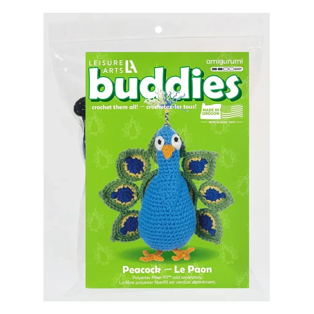 Leisure Arts Crochet Buddies Kit Pascal Peacock