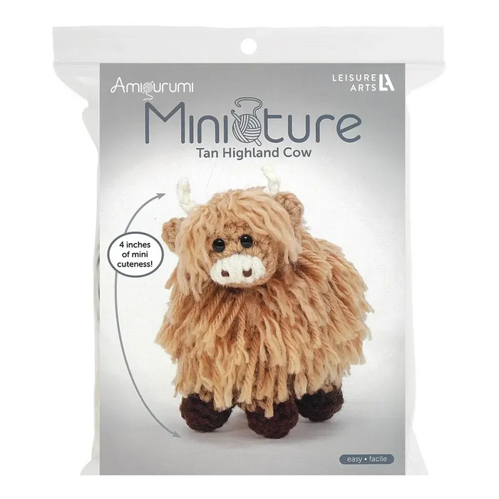 Leisure Arts Amigurumi Miniatures Kit Highland Cow Tan