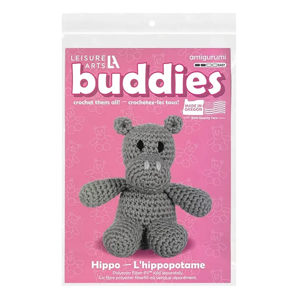 Leisure Arts Crochet Buddies Kit Hippo