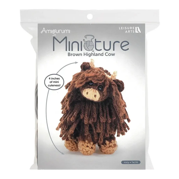 Leisure Arts Amigurumi Miniatures Kit Cow Brown