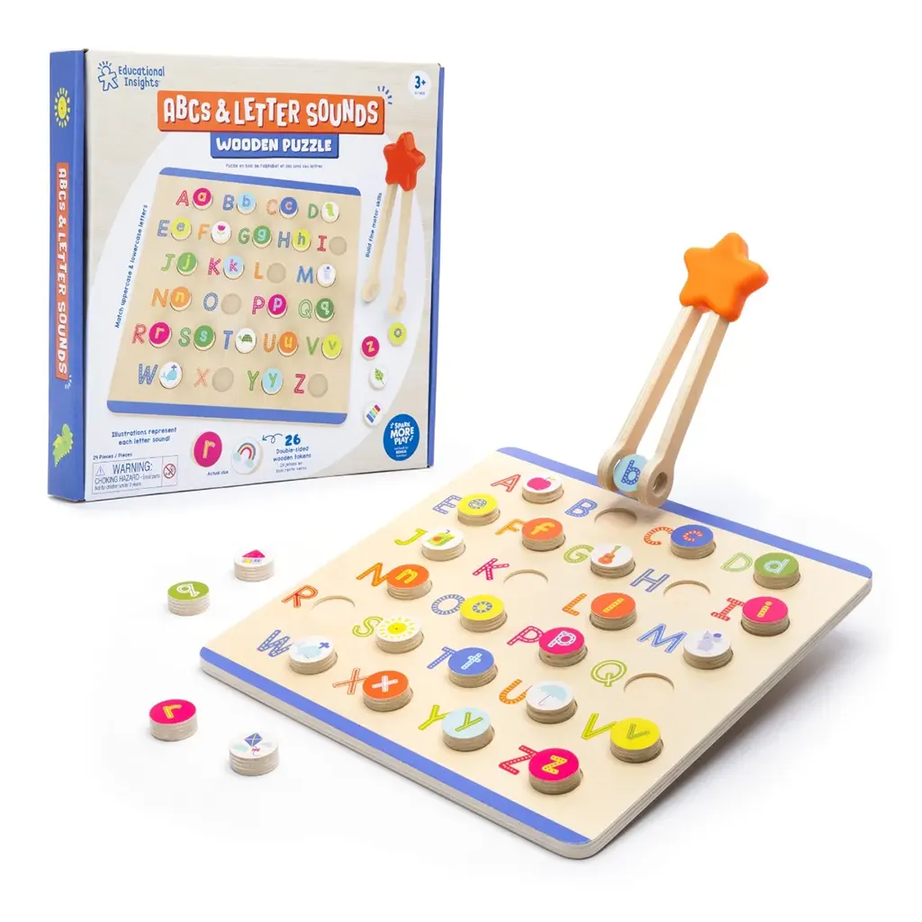 ABCs &amp; Letter Sounds Wooden Puzzle