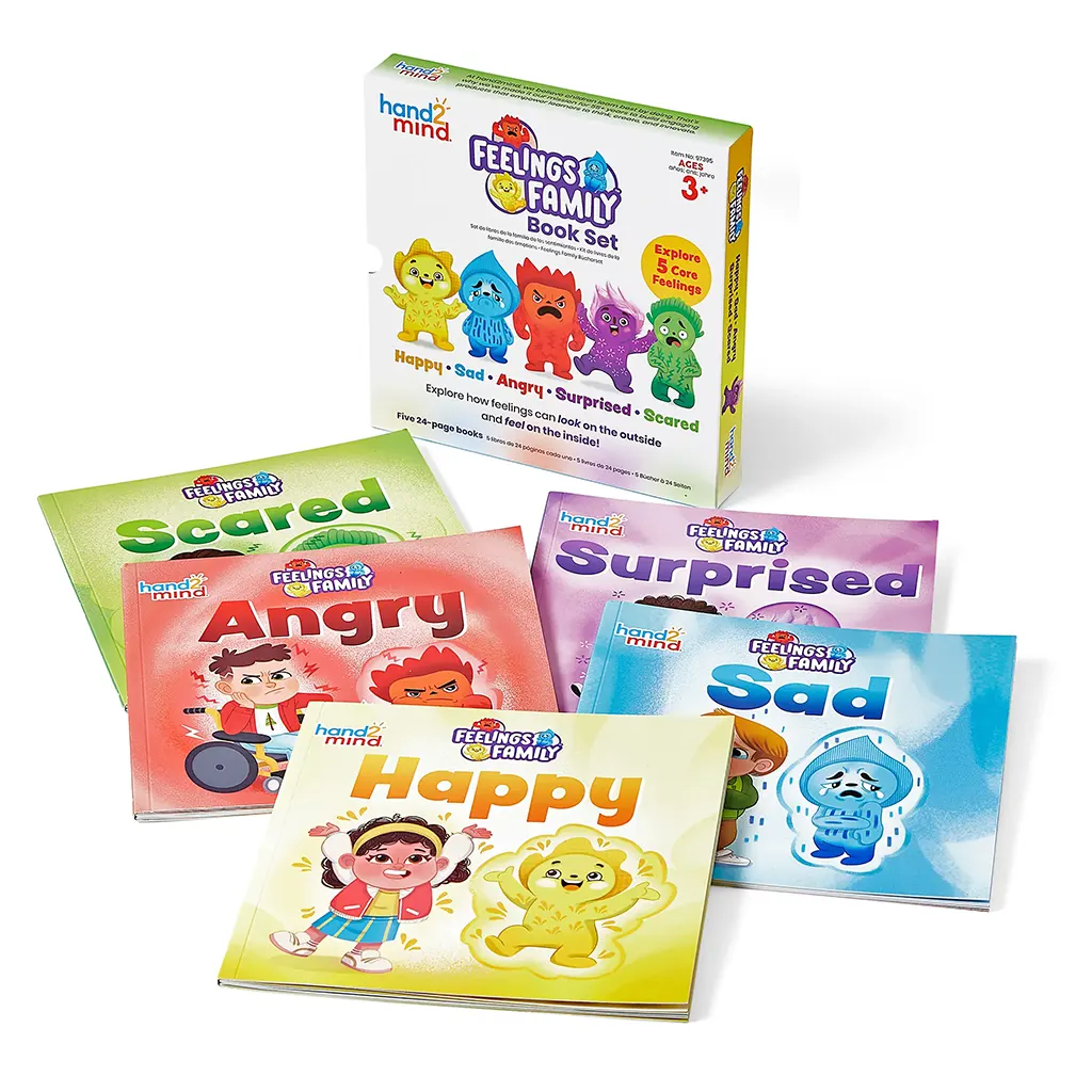 Feelings Family Book Set Happy, Sad, Angry, Scared, and Surprised