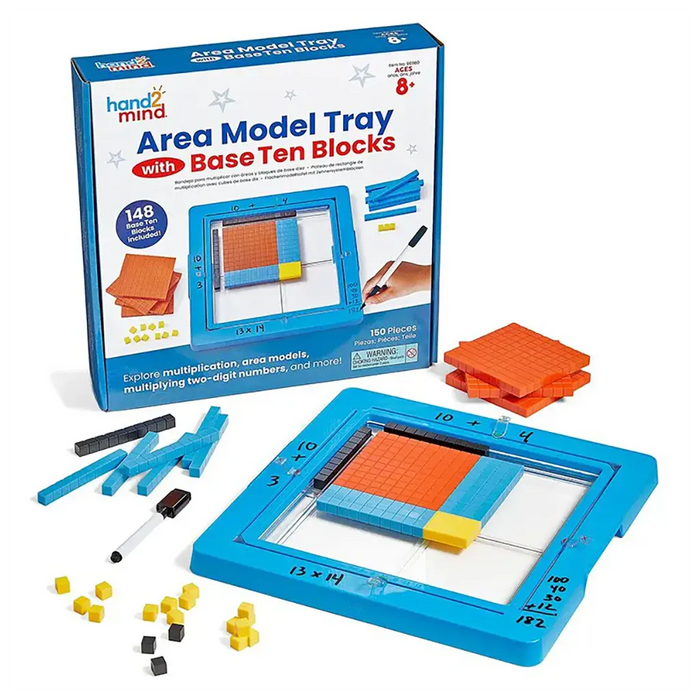 Area Model Tray with Base Ten Blocks