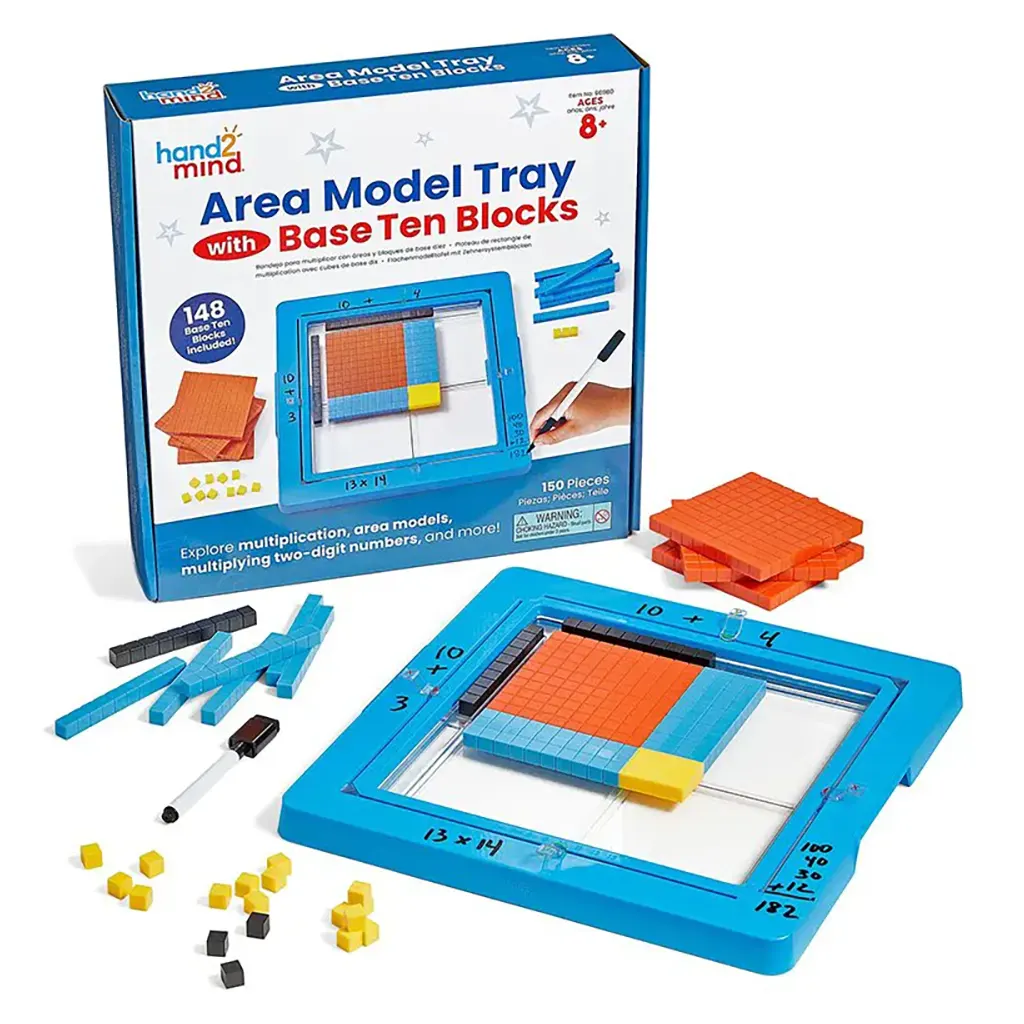 Area Model Tray with Base Ten Blocks