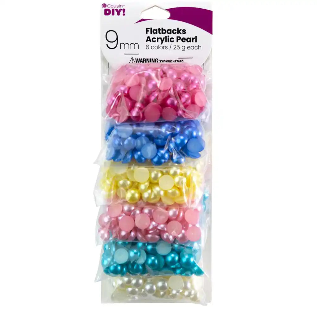 Pearl Flatbacks 9mm, Pastel