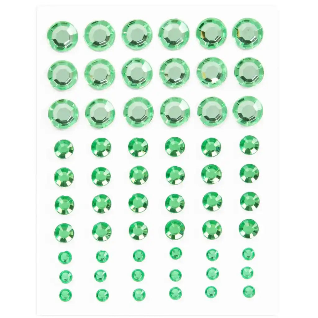 Adhesive Rhinestones 60/Pk, Green