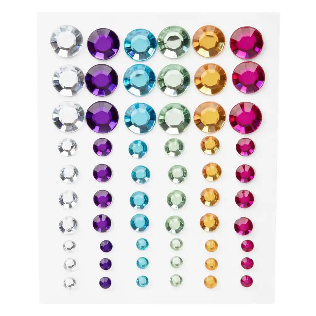 Adhesive Rhinestones 60/Pk, Rainbow