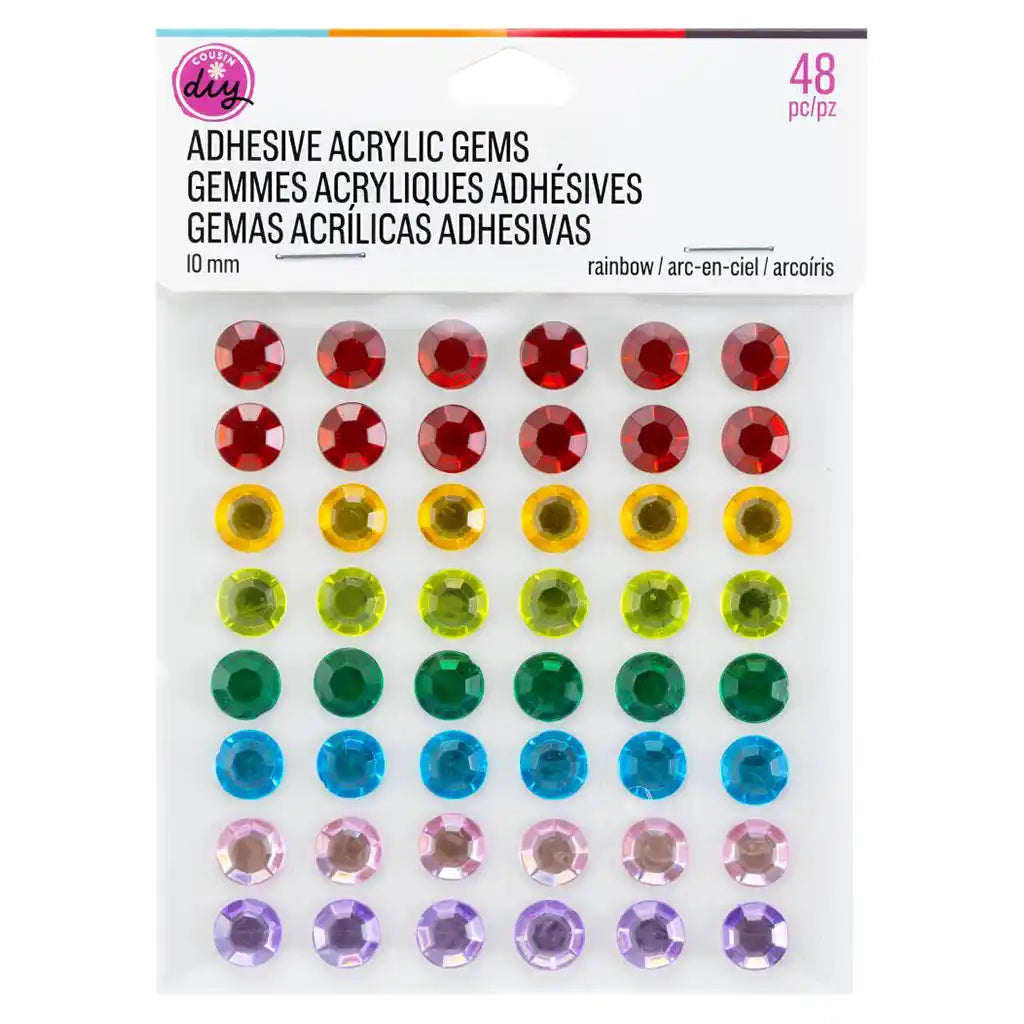 Adhesive Gems 10mm, Rainbow