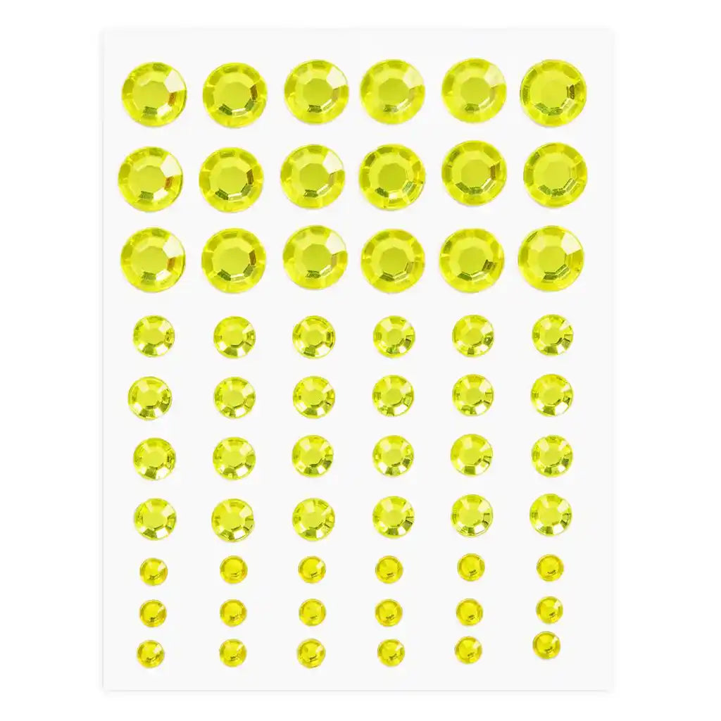 Adhesive Rhinestones 60/Pk, Yellow