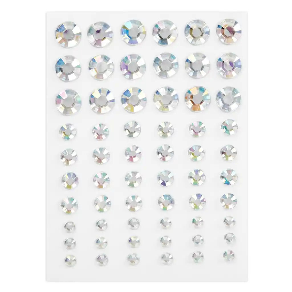 Adhesive Rhinestones 60/Pk, Crystal Aurora Borealis