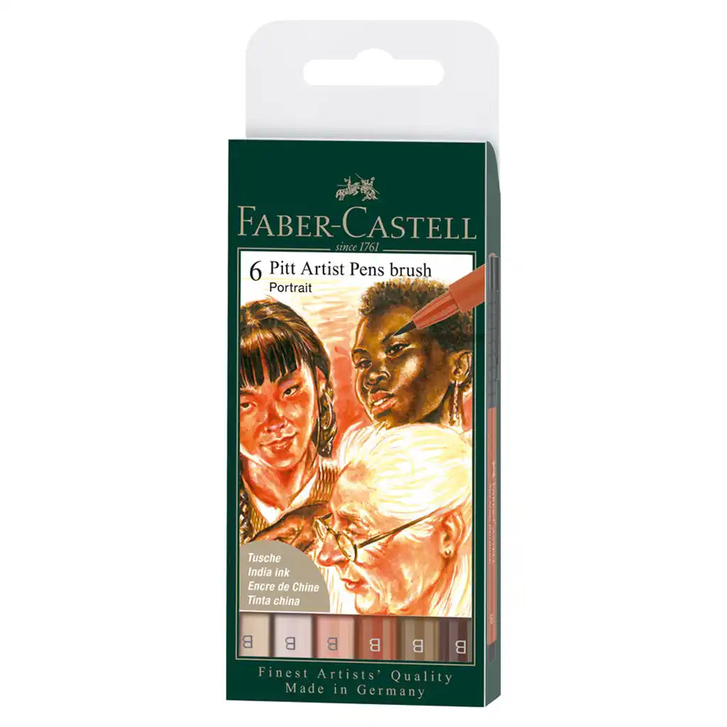 Faber-Castell Pitt Pen Brush Portrait Set of 6