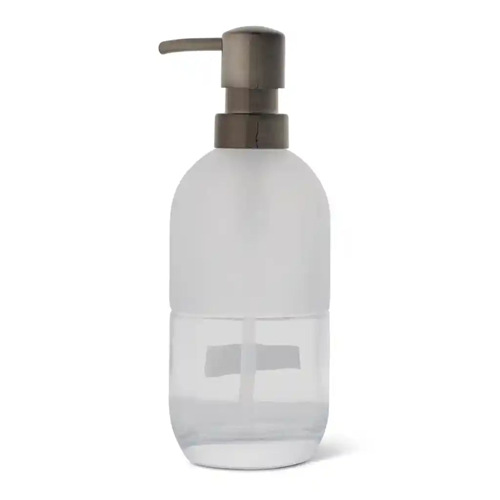 Glass 1/2 Matte, 1/2 Glossy Dispenser, Clear