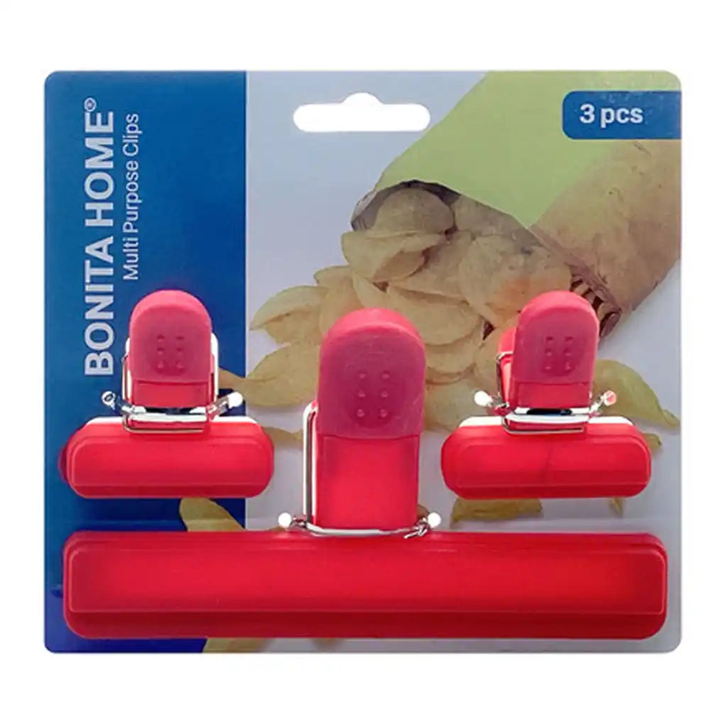 Food Bag Clips 3ct 1.5in &amp; 4.7in, Red