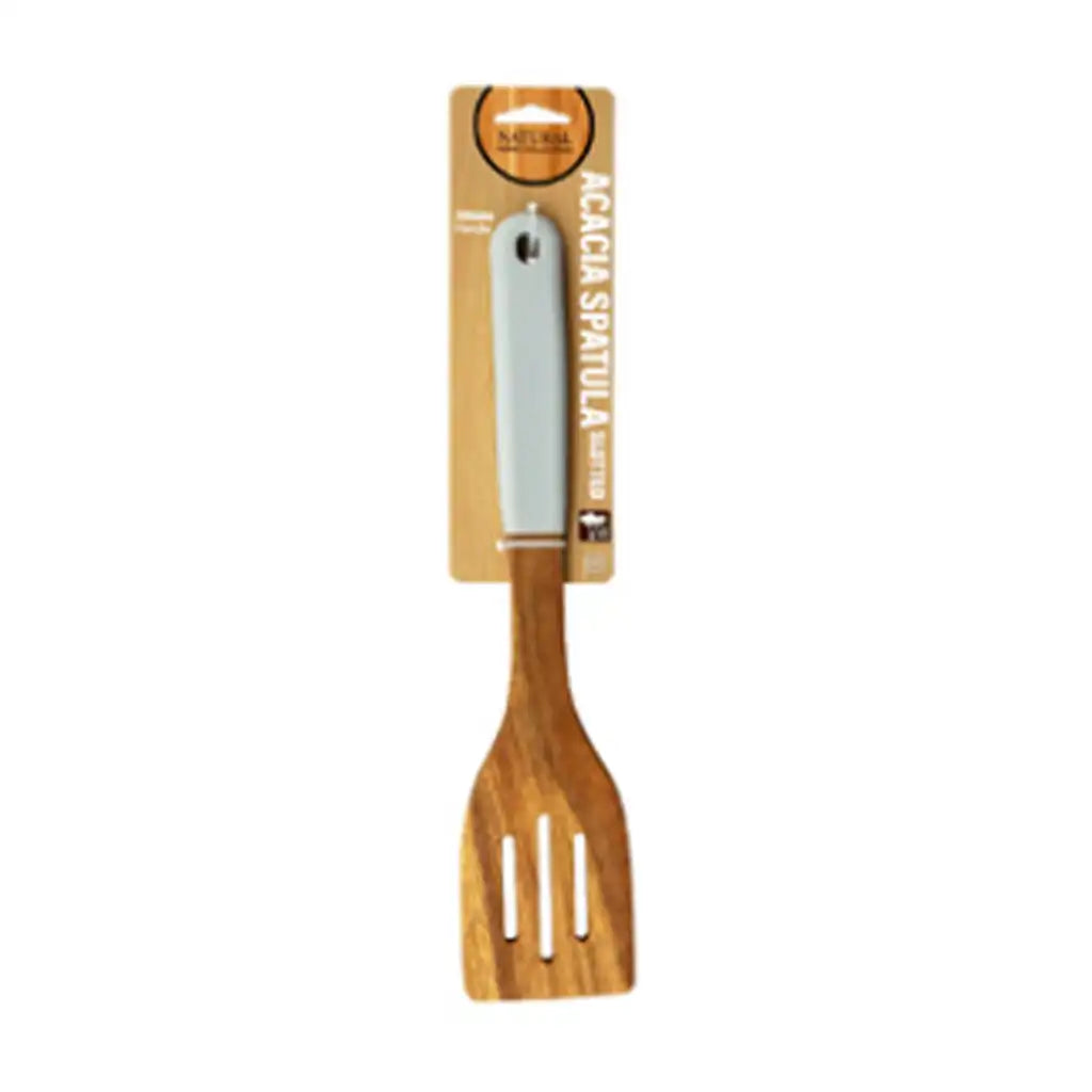 Bh Acacia Slotted Spatula Silicone Handle
