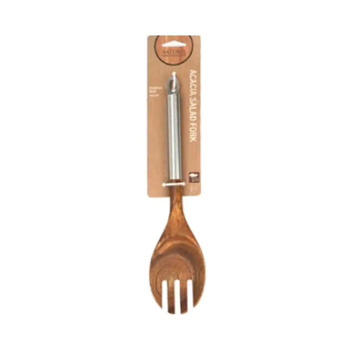 Nh Acacia Salad Fork Stainless Steel Handle 10.6in x 2.5in