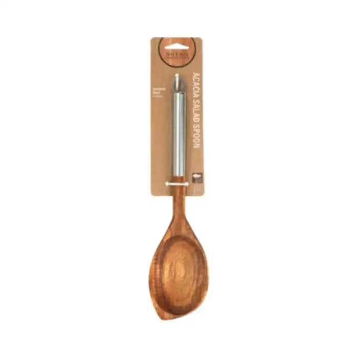 Nh Acacia Salad Spoon Stainless Steel Handle 10.6in x 2.5in