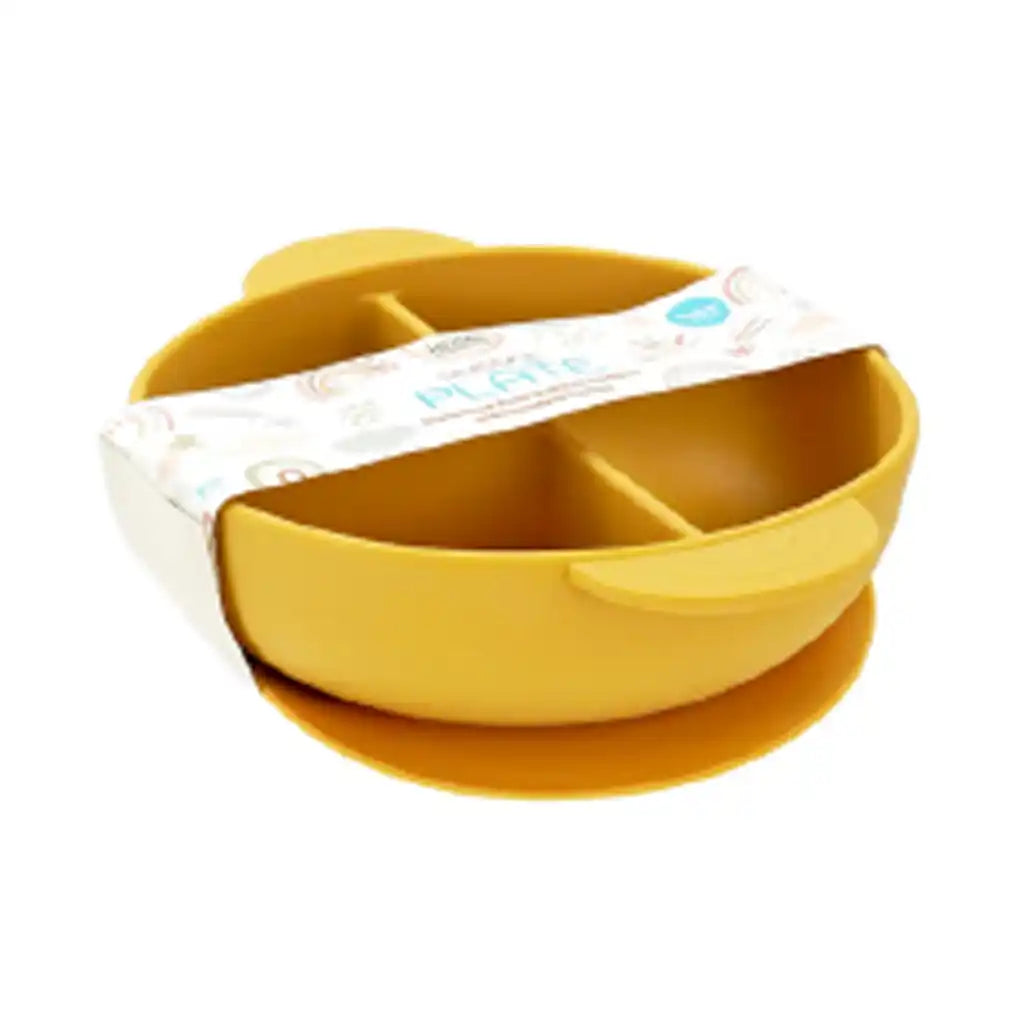 Bh Silicone Baby Feeding Plate 7.8in, Yellow