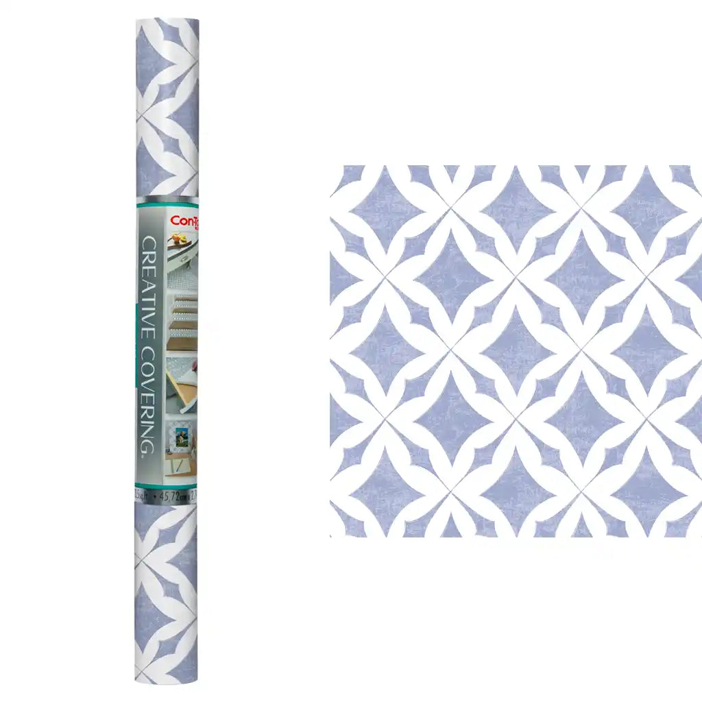 Con-Tact Multi Cover Trellis Blue Shelf Liner 19in x 9ft