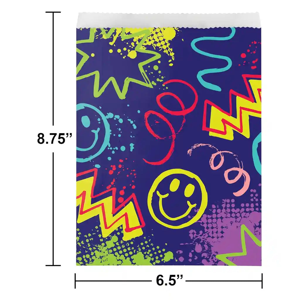 Graffiti Party Paper Treat Bags 8ct