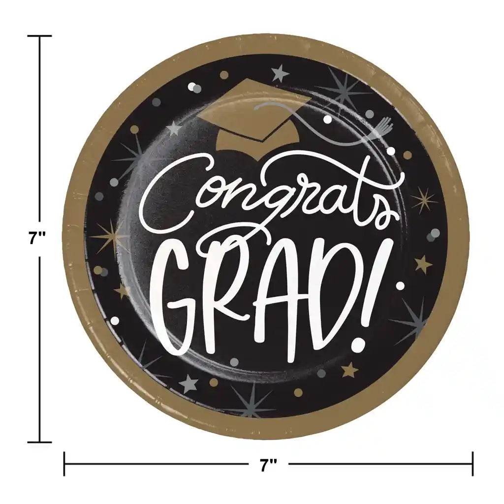 Glowing Grad Luncheon Plate 7in, 8ct