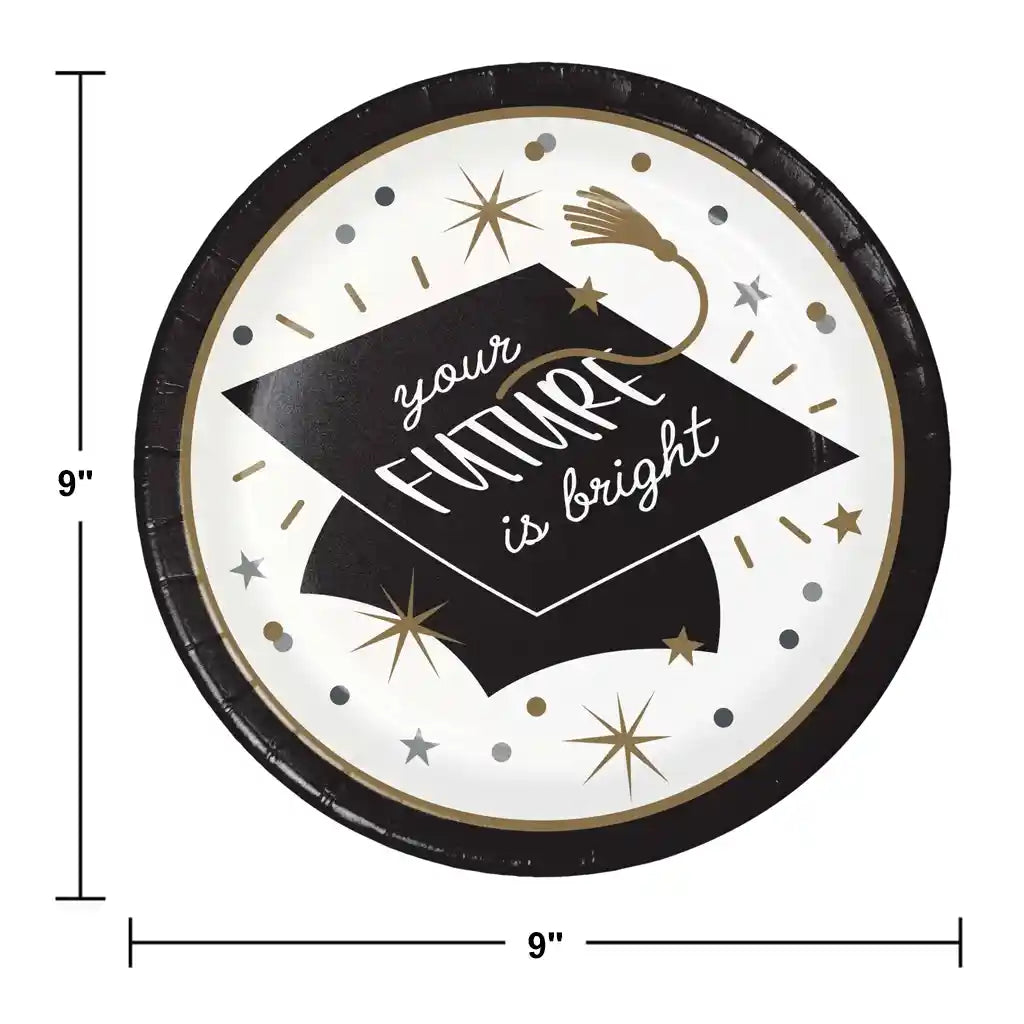 Glowing Grad Dinner Plate 9in, 8ct