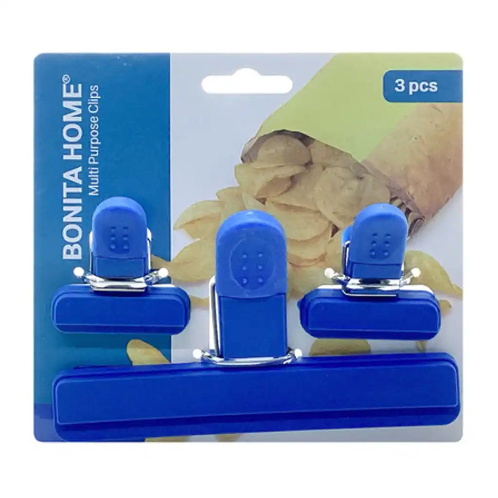 Food Bag Clips 3ct 1.5In &amp; 4.7in, Blue