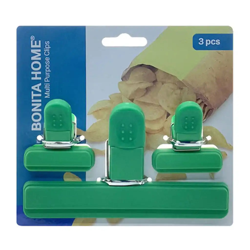 Food Bag Clips 3ct 1.5In &amp; 4.7in, Green