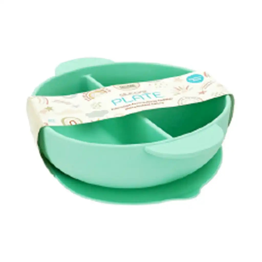 Bh Silicone Baby Feeding Plate 7.8in, Lime Green
