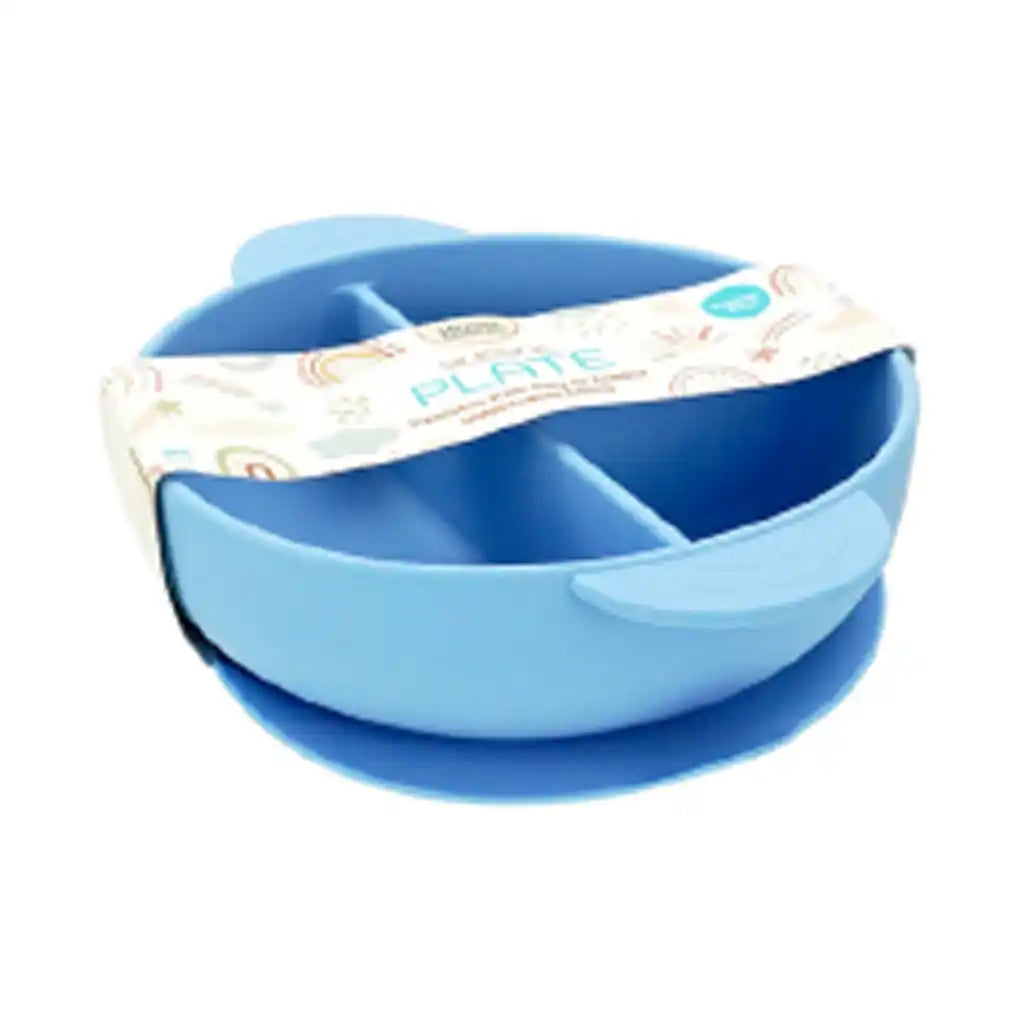 Bh Silicone Baby Feeding Plate 7.8in, Blue