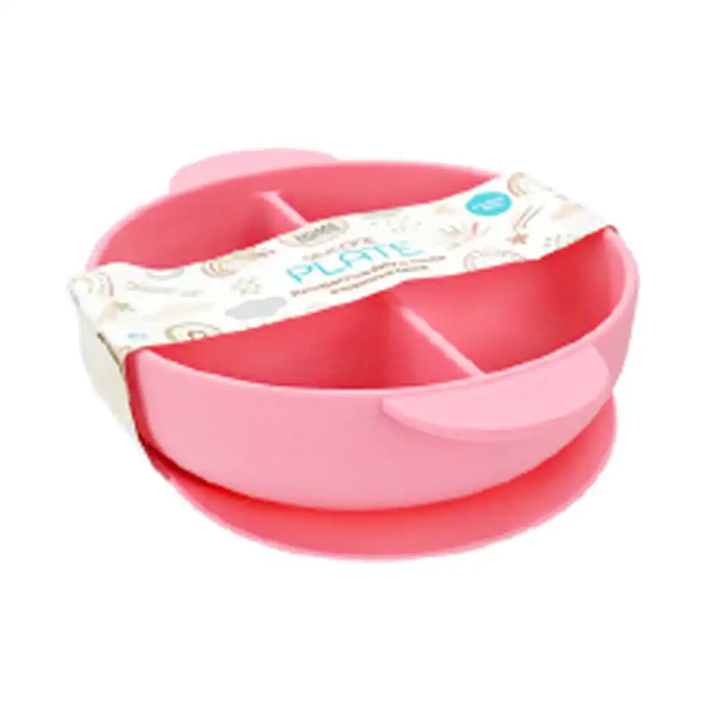 Bh Silicone Baby Feeding Plate 7.8in, Pink