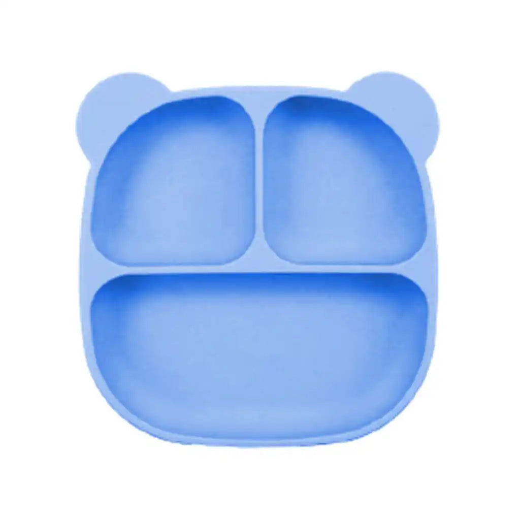 Bh Silicone Baby Panda Plate 7.3in, Blue
