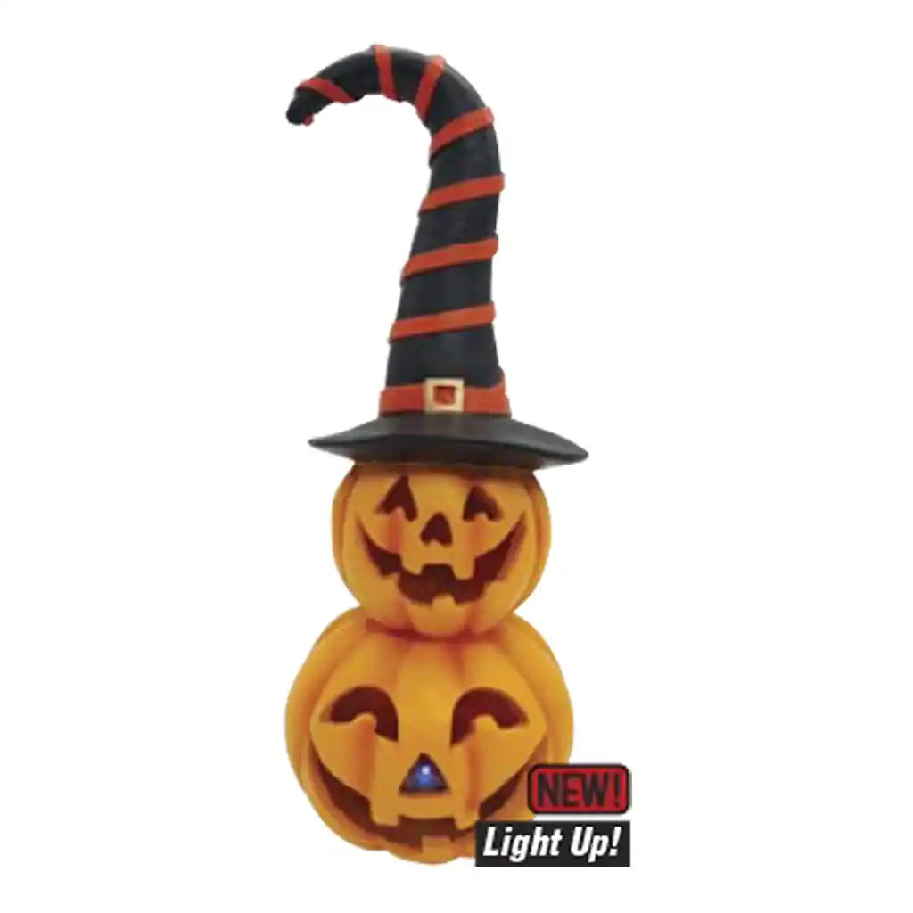Resin Pumpkin with  Witch Hat LED, 14in
