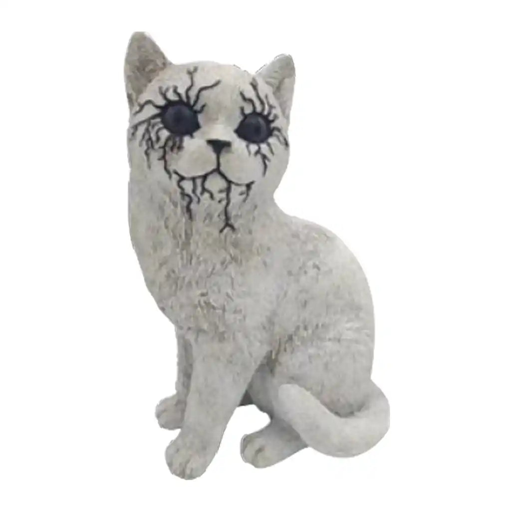 Resin Black Eyes Cat, 8.7in