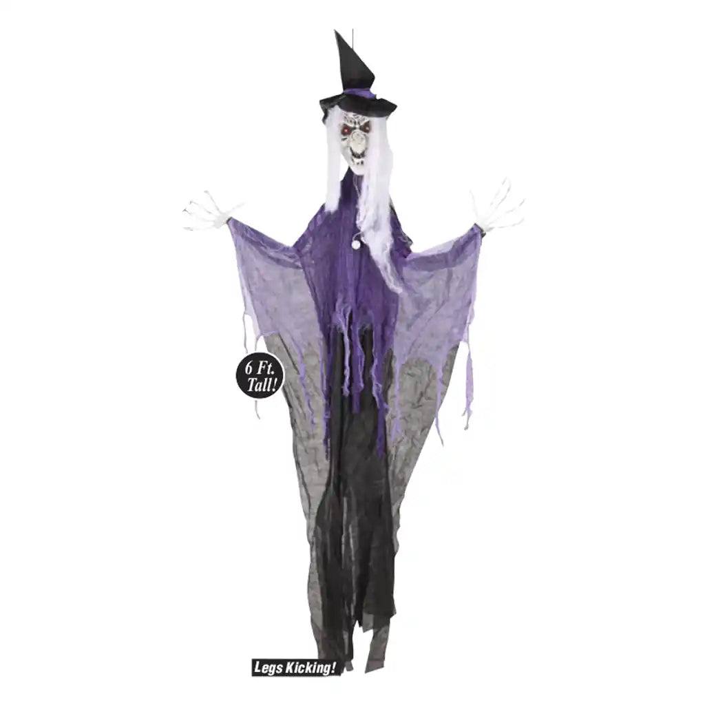 Hanging Animated Scary Witch, 6ft