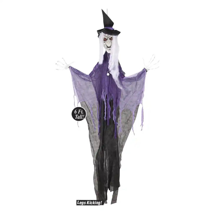 Hanging Animated Scary Witch, 6ft