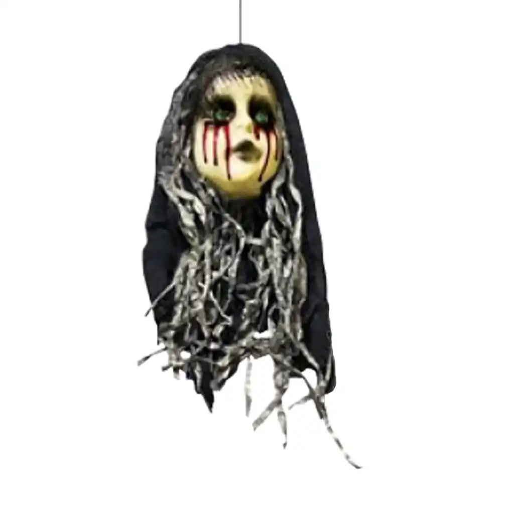 Hanging Doll Head Decor 14in