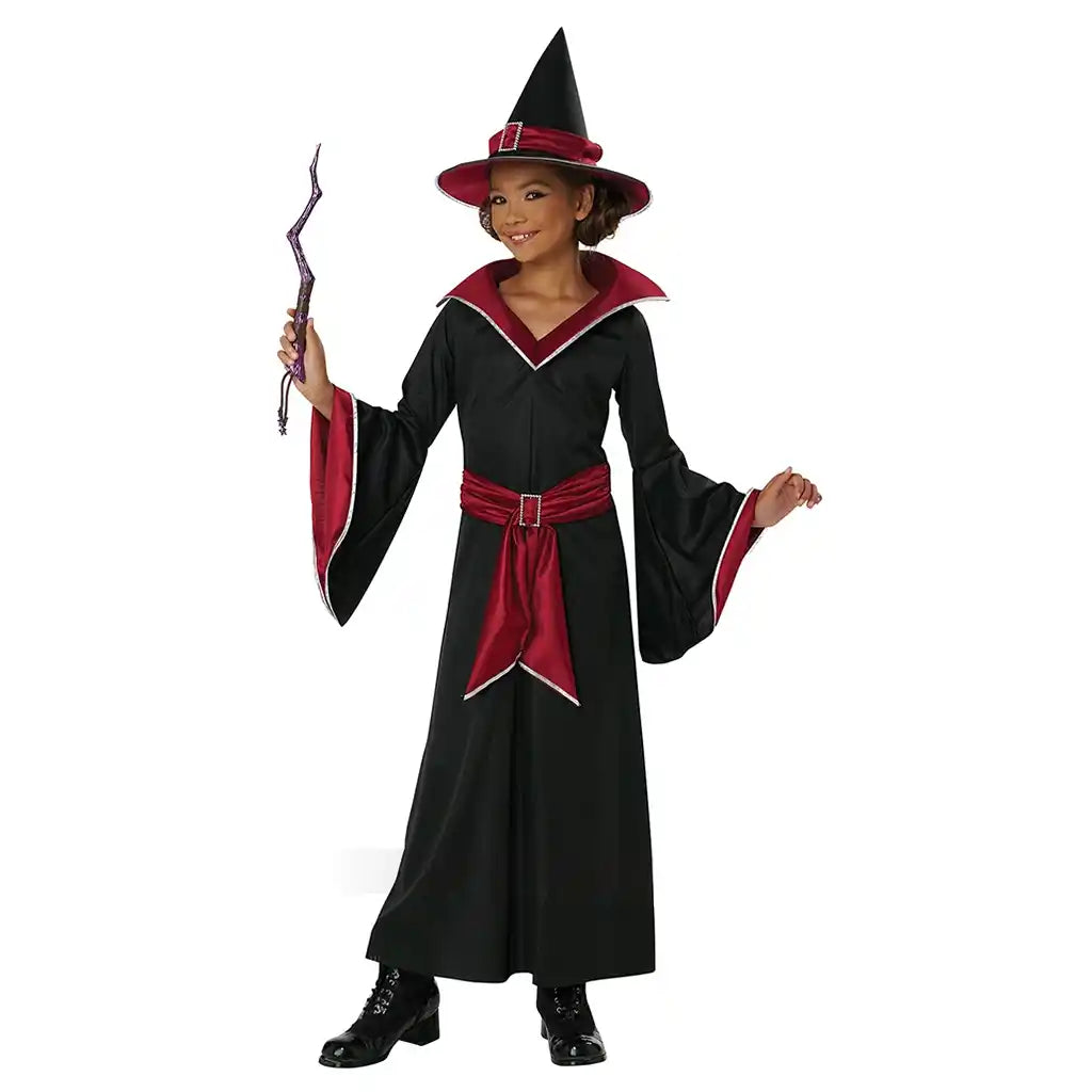 Ruby Red Glamour Witch Child Costume