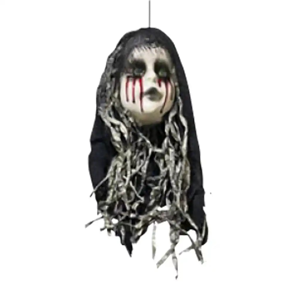 Hanging Doll Head Decor 14in