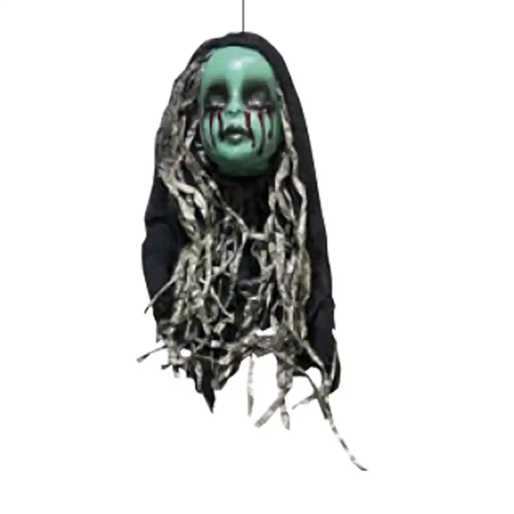 Hanging Doll Head Decor 14in