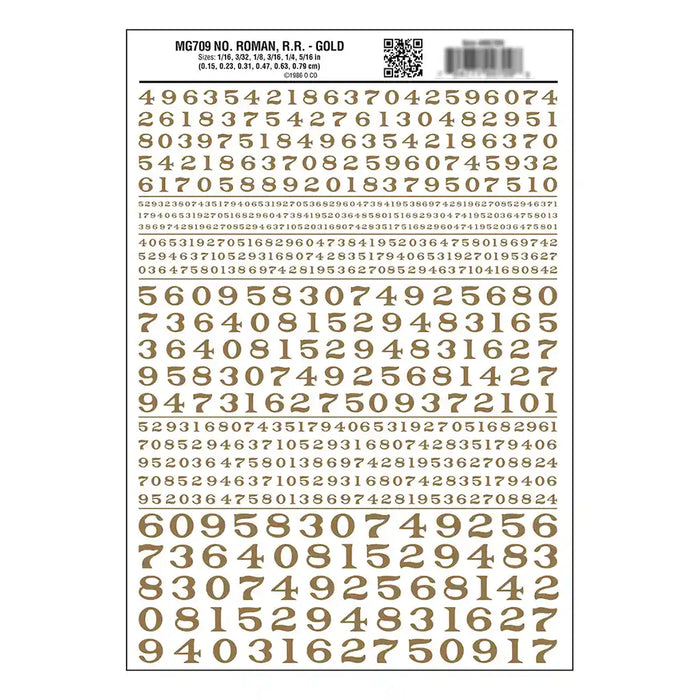 Numbers Roman RR Gold Dt