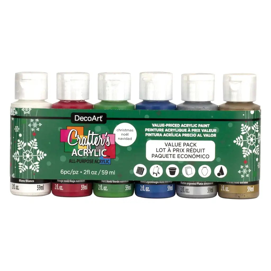 DecoArt Crafter's Acrylic Value Pack 6ct, Christmas