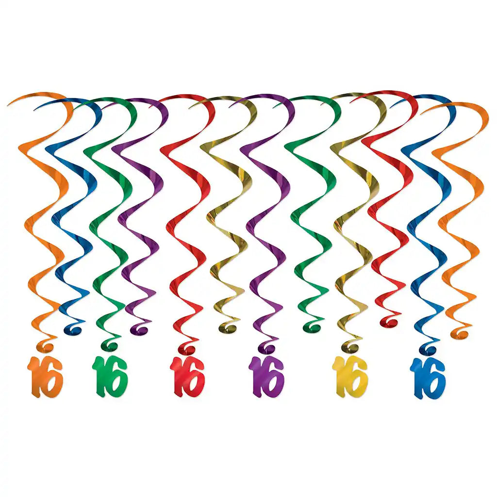 16 Birthday Whirls, 17.5in x 31in, 12pc