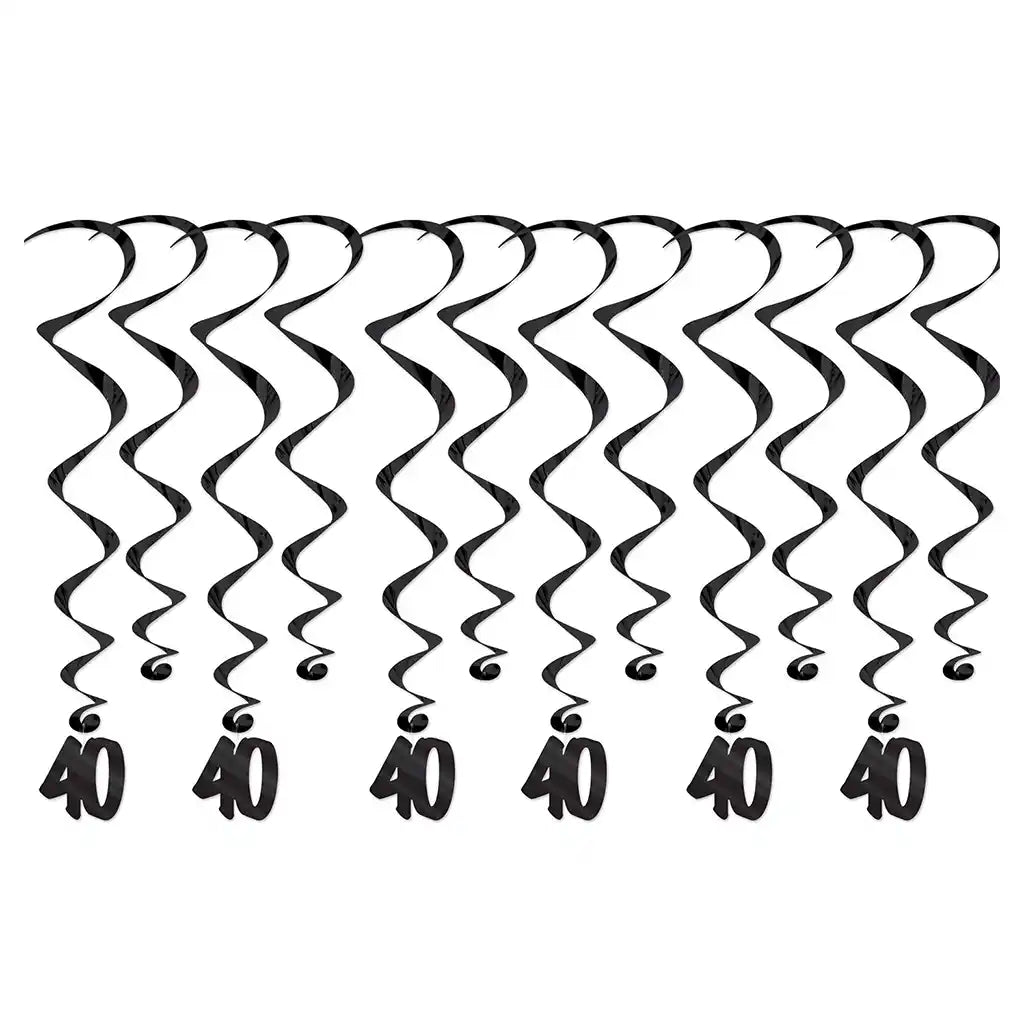 40 Birthday Whirls, 17.5in x 31in, 12pc