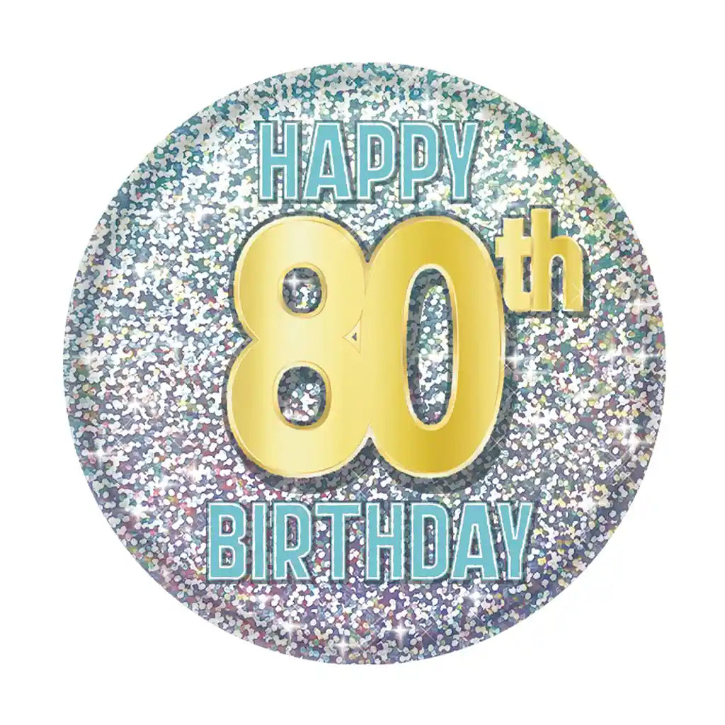 80th Birthday Button, 2in