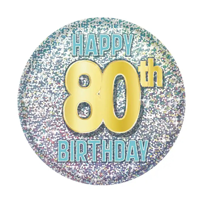 80th Birthday Button, 2in